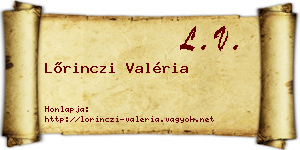 Lőrinczi Valéria névjegykártya